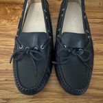 Cole Haan Driving Loafer Women 5.5 Black Leather Tie Moccasin Old Money Minimal Photo 3