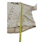 Eason Lay Women's Beige Textured Crinkle Gauze Button Up Shirt Top Medium Tan Photo 6