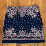 Talbots Bandana Print A-line Mini Skirt Women Petite 14p Navy Red NWT Photo 0