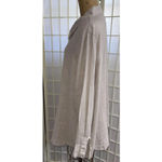 Flax  Organic Minimalist Quiet Luxury Natural Linen Shimmer Long Sleeve Blouse Lg Photo 3