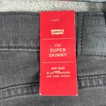 Levi's 710 Super Skinny Jeans Womens Size 34 Mid Rise Gray Denim Grunge Neutral Photo 7