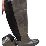 Tory Burch  gray black shoes knee high boots leather upper size 10.5 M SKU 2924 Photo 8