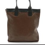 Chloé CHLOE FRONT POCKET TOTE BAG IN BROWN & BLACK LEATHER W/DETACHABLE POUCH Photo 2