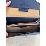 ling xin LEATHERWARE Navy blue Mini faux Leather Wallet With Wrist Strap Photo 5