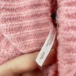 Free People  Pink Bobble Knit Turtleneck Mockneck Sweater Size Small Cozy Boho Photo 5