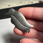 Penguin Bird Brooch Pin Pewter Tone Photo 6