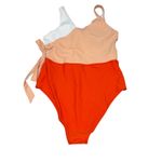 Cupshe  NWT Orange And White Bowknot‎ One piece Swimsuit Large Photo 3