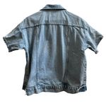 Current Elliot Rolled Short Sleeve Denim Trucker Jacket Oversized Size 0 USA Blue Photo 5