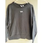 Adidas  Ryv Crewneck Sweatshirt Black Logo Pullover Athleisure Top Striped Small Photo 1