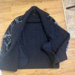 1. State  Crushed Velvet Navy Moto Jacket Faux Sherpa Trim Size M Photo 6