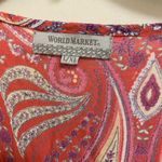 World Market Womens Boho Maxi Dress L XL Orange & Purple Paisley Bohemian Print Size undefined Photo 2