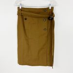 Anthropologie  Cartonnier Trench Coat Skirt Belted Olive Brown Size 4 Photo 1