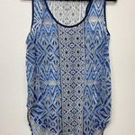 MOSSIMO Womens See Through Large Tank Top Blue Summer Beachy Beach Vacation Photo 0
