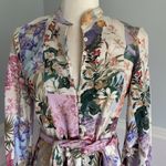 ZARA Pastel Floral Parrot Print Shirt Dress Co-Ord Linen Blazer Outfit Sz Small Photo 5