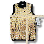Peter Nygard Dangle Fish Scale Sequins Mock Neck Sleeveless Sweater Black PS Photo 10