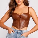 Windsor  Faux Leather Corset Top Photo 3