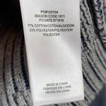 Splendid  Navy & White Ribbed Knit Hooded Sweater Photo 5