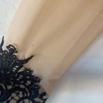 Agaci tan and black sheer long sleeve mini dress with embroidered detail Photo 5