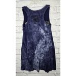 No Time Tunic Tank Top Mini Dress Women Size Large Mushroom Boho 100% cotton. Blue Photo 3