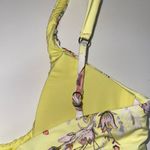 BCBGeneration Pastel Yellow Floral Print Tie Front Scoop Bikini Top Photo 6