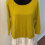 7th Avenue Design Studio Green Long Sleeve Sweater w/ Faux Blouse Bottom Size XL Photo 0