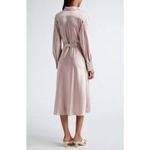 Vince 💕💕 Nouveau Magnolia Long Sleeve Satin Shirtdress ~ Rose Pearl XL NWT Photo 4