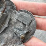 Vintage Siskiyou Pewter HEART Floral Enameled Belt Buckle 1995 USA Gray Photo 4