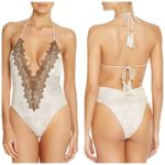 Blue Life  Mirage Halter One Piece Size Medium Forest Green Crochet Swimsuit Photo 13