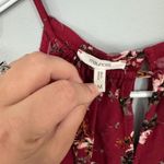 Maurice's Dark Red Floral Print Keyhole Neckline Tank Top Women's Size Medium Photo 2