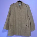 Chico's Wool Bell Sleeve Pea Coat Women L Neutral Jacket Normcore Minimalist Photo 0
