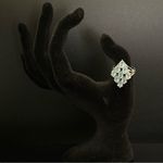 Vintage Blue Aquamarine Jewel Diamond Shaped Ring With Sterling Silver Band Photo 1