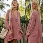 Free People Beach Blossom Button Up T-Shirt Mini Dress XS Photo 1