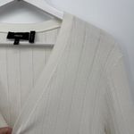 Theory  Open Knit White & Tan Cardigan Top Preppy Designer Size Medium Photo 9