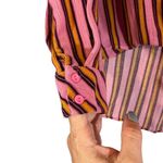 ZARA  Pink Striped High Low Hem Long Sleeve V-Neck Casual Blouse Women Sz S Photo 3