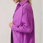 Athleta Oversized Poplin Top Button Up Shirt Relaxed Athleisure Purple 3X NWT Photo 1