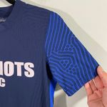 Nike  Women Blue Vapor Knit Patriots FC Short Sleeve Athletic Top Size L Photo 5