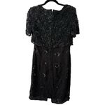 Stenay Beaded Silk Black Short Sleeve Formal Knee Length Sequin Dress Size 6 Photo 1