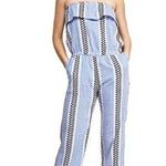 Lemlem Kesiti Strapless Jumpsuit blue print ruffle top sz small Photo 0