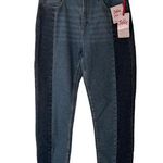 Justice NWT Womens High Waist Stretch Mini Mom Straight Leg Denim Blue Sz 16 Photo 0