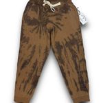 NEW Electric & Rose Cropped Ankle Sweatpants Soft Midweight Brown Tie Dye XS Photo 1