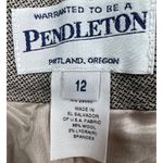 Pendleton Trouser Pants Womens 12 Brown Wool Herringbone Savvy Stretch Classic Photo 8