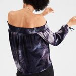 American Eagle  Velvet Tie Dye Off Shoulder Top XS Photo 1