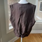 Vintage Wilson’s Leather Brown Genuine Leather Vest Satin Back with Buckle Sz XL Photo 1