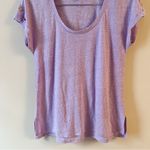 Lilly Pulitzer Purple Linen Blend Short Sleeve top Scoop Neck Button Sleeve XS Photo 2