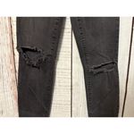Madewell  Distressed Raw Hem 9" High Rise Stretch Black Sea Skinny Jeans Size 28T Photo 2