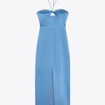 ZARA dress midi halter  baby blue fitted bodycon cut out baby blue Photo 8