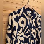 Molly Bracken  Size Large Navy Cream Bomber Jacket Photo 1