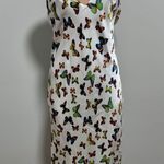 L'Agence L’AGENCE Jodie V Neck Butterfly Slip Dress White Multi Flutter 6 Silk Photo 1