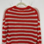 Madewell Linen Drop Shoulder Sweater Bright Flame Striped Nautical Small Photo 13