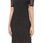 Elie Tahari Marianna Black Mesh Bodycon Midi Cocktail Dress Size 4 Photo 0